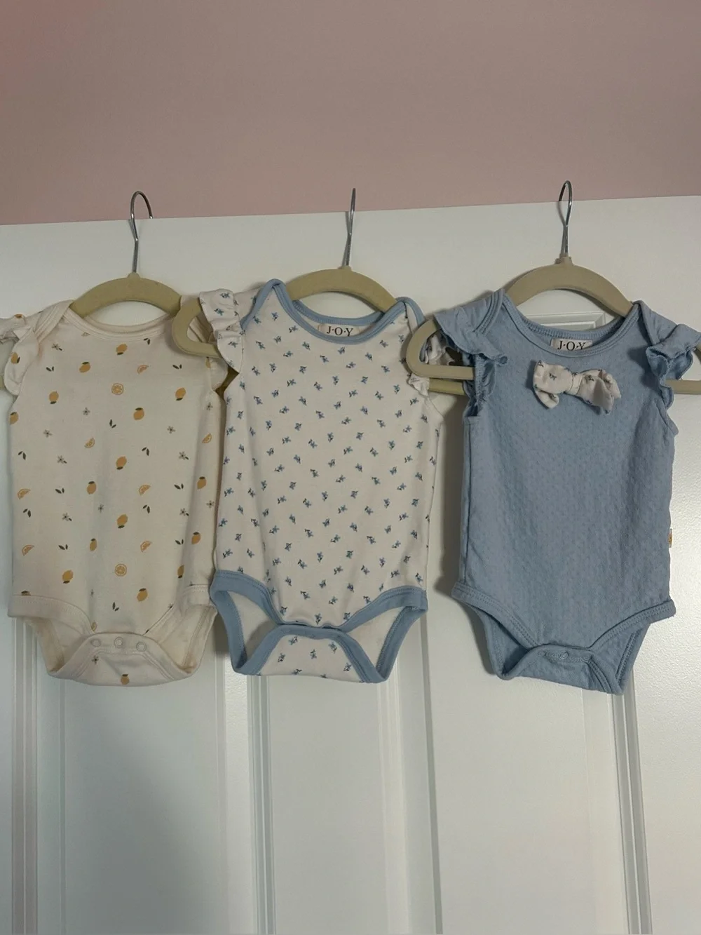 Joy Organic cotton baby girl 3 pack bodysuits